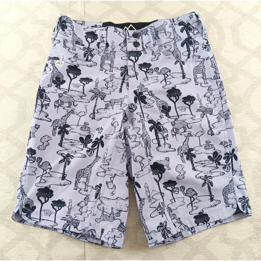 Wild Rye Girls Safari‎ Giraffe Flamingo Print Bike Shorts Size 10